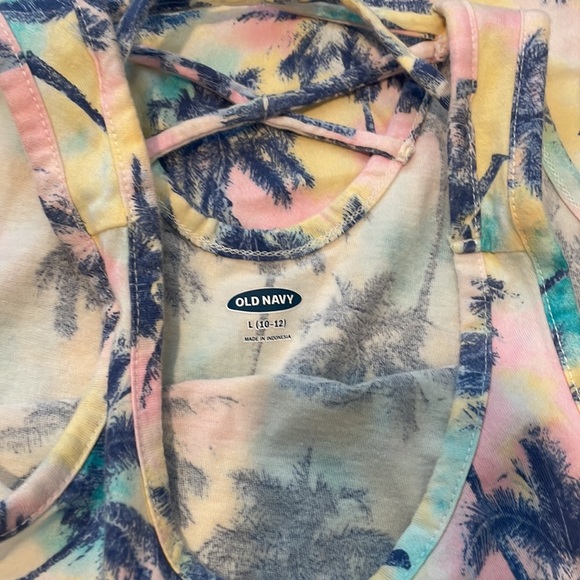 Girls Tropical Print T-shirt Tank Dress, size 10 - Picture 4 of 4